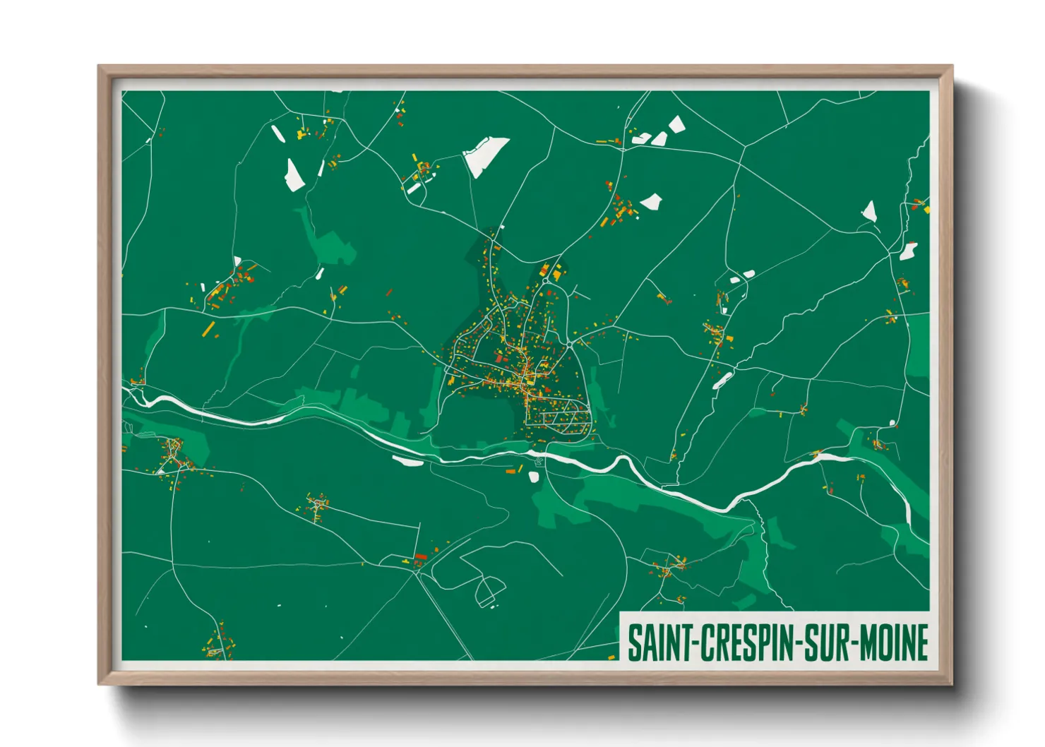 Une affiche de carte sur Saint-Crespin-sur-Moine