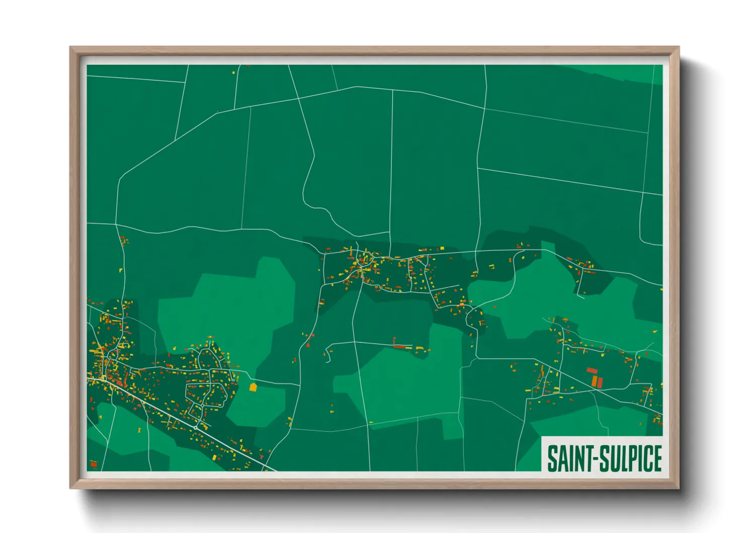 Une affiche de carte sur Saint-Sulpice