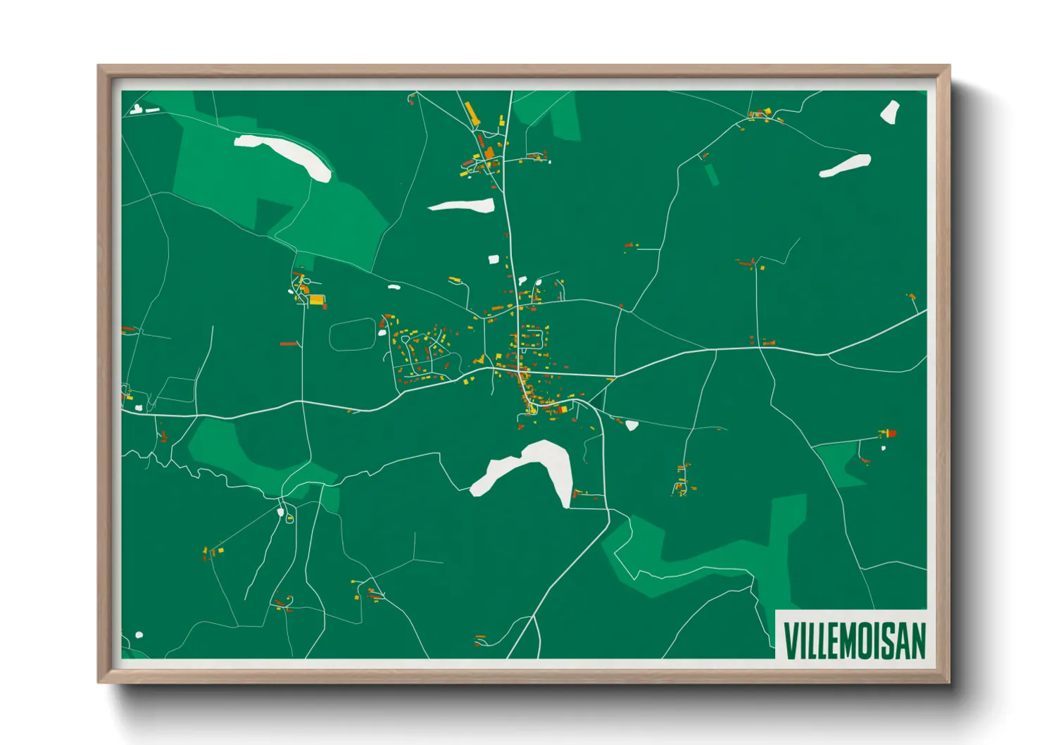 Une affiche de carte sur Villemoisan