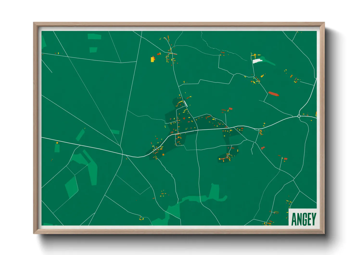 Une affiche de carte sur Angey