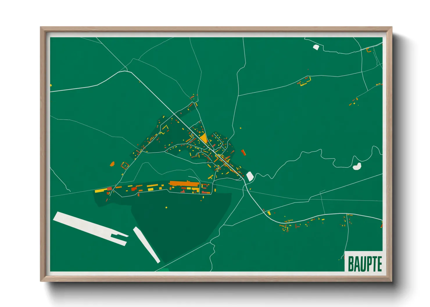 Une affiche de carte sur Baupte