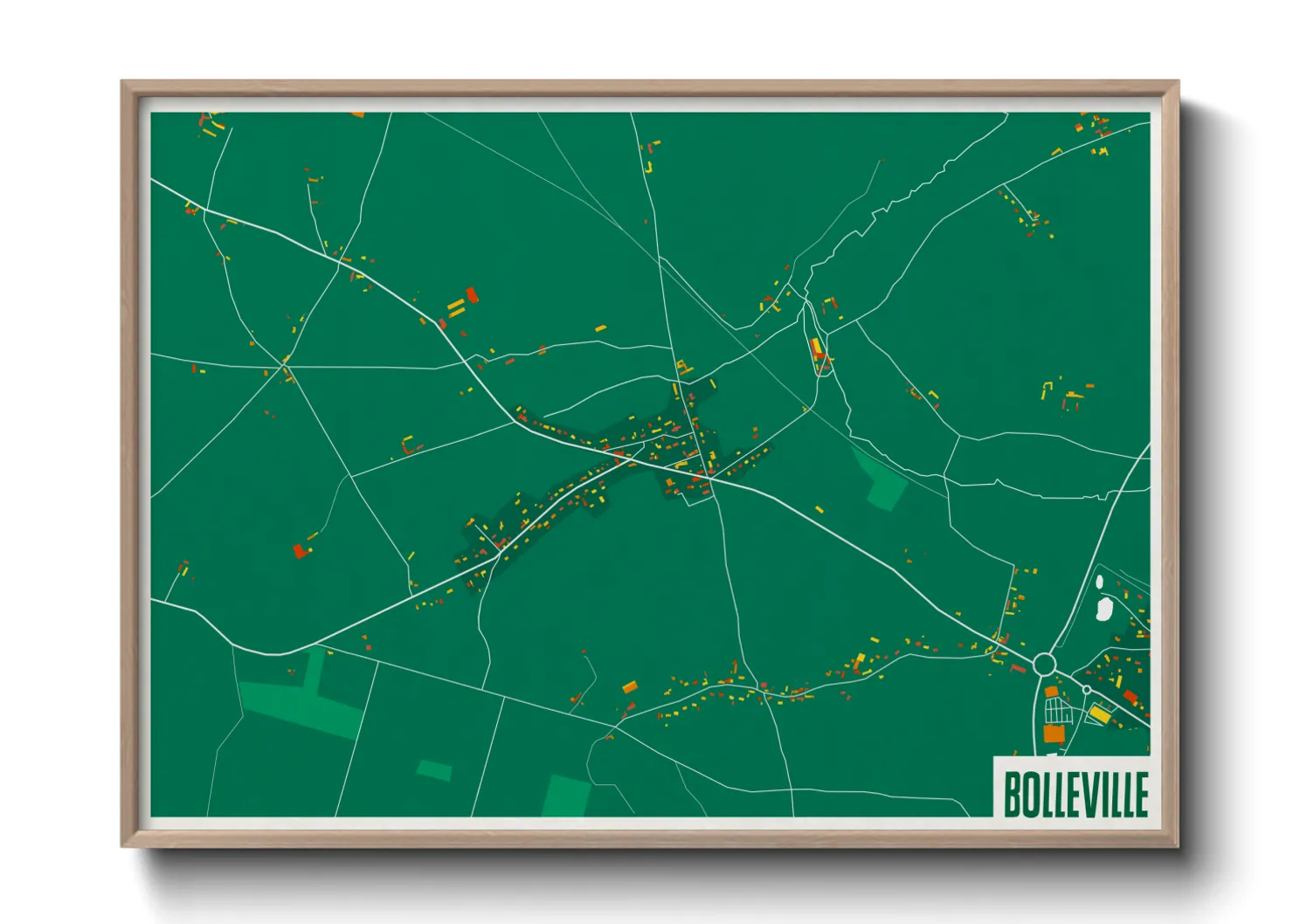 Une affiche de carte sur Bolleville