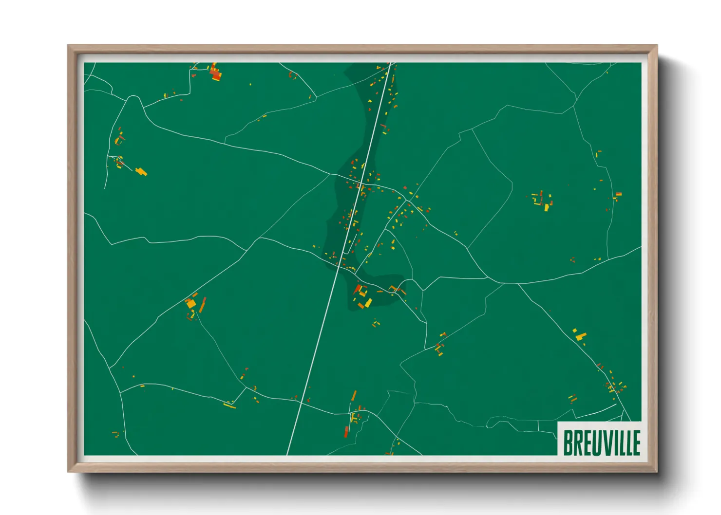 Une affiche de carte sur Breuville