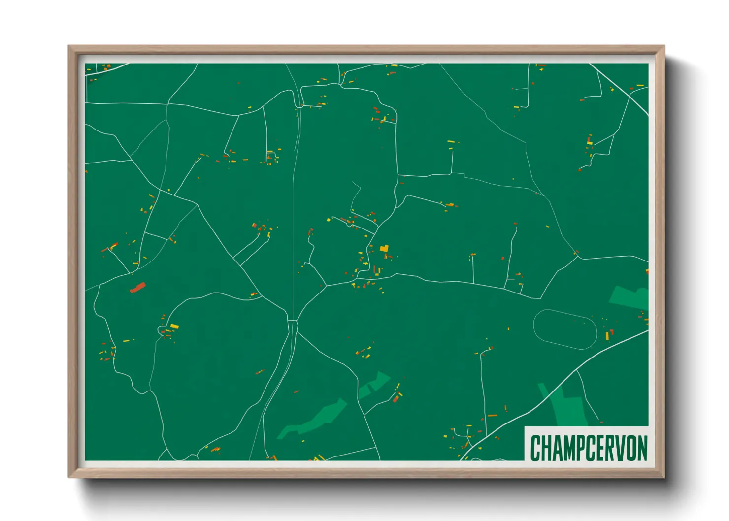 Une affiche de carte sur Champcervon
