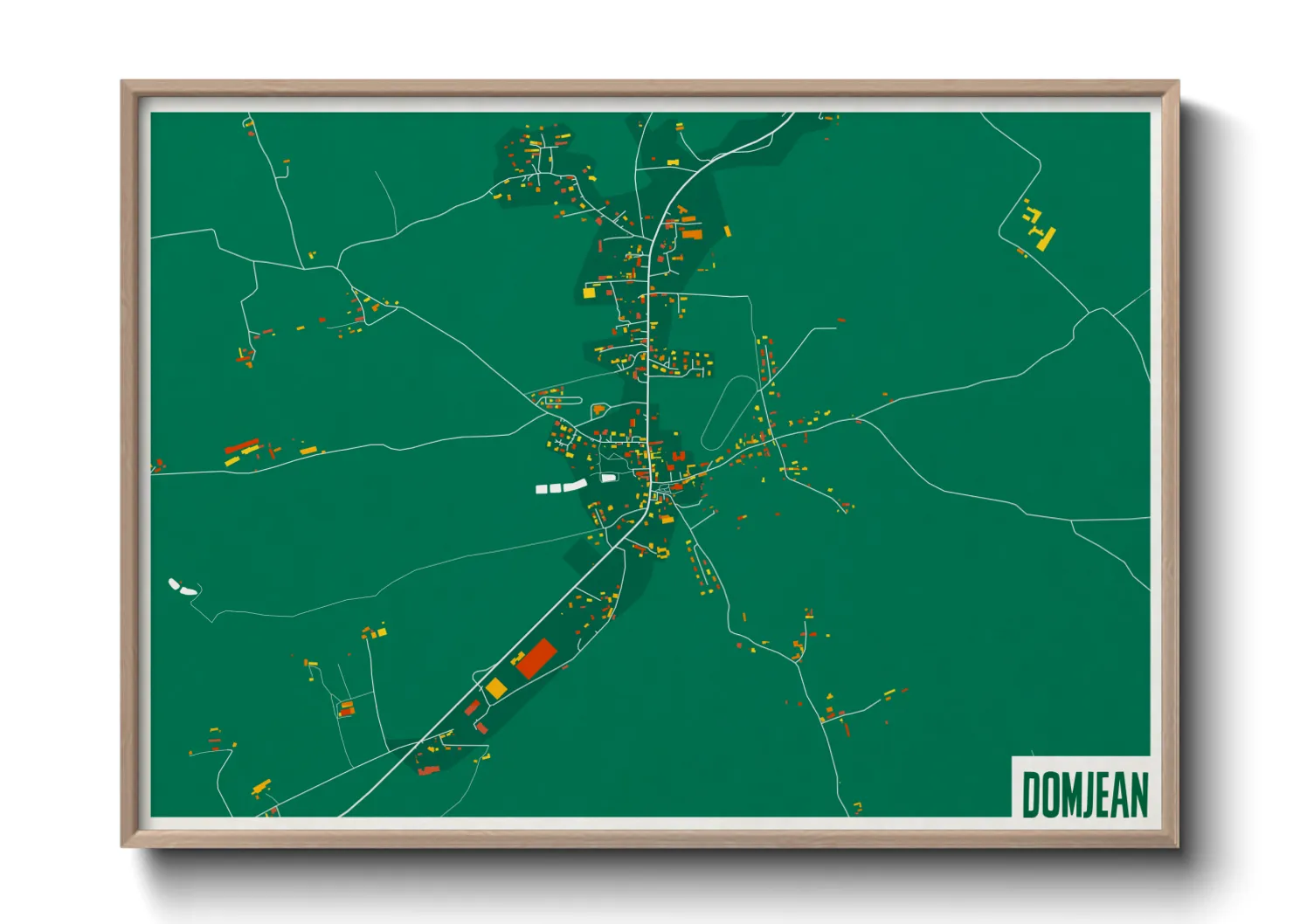 Une affiche de carte sur Domjean