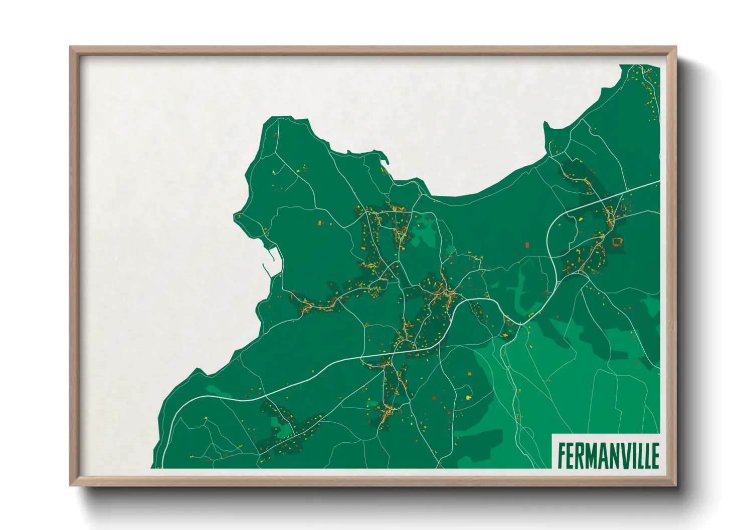 Une affiche de carte sur Fermanville