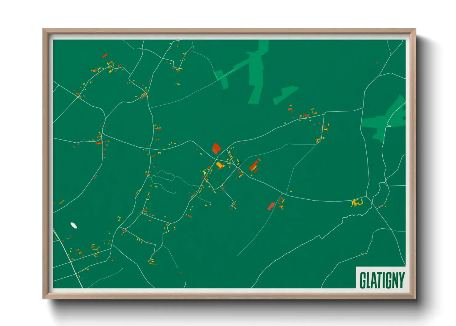 Une affiche de carte sur Glatigny