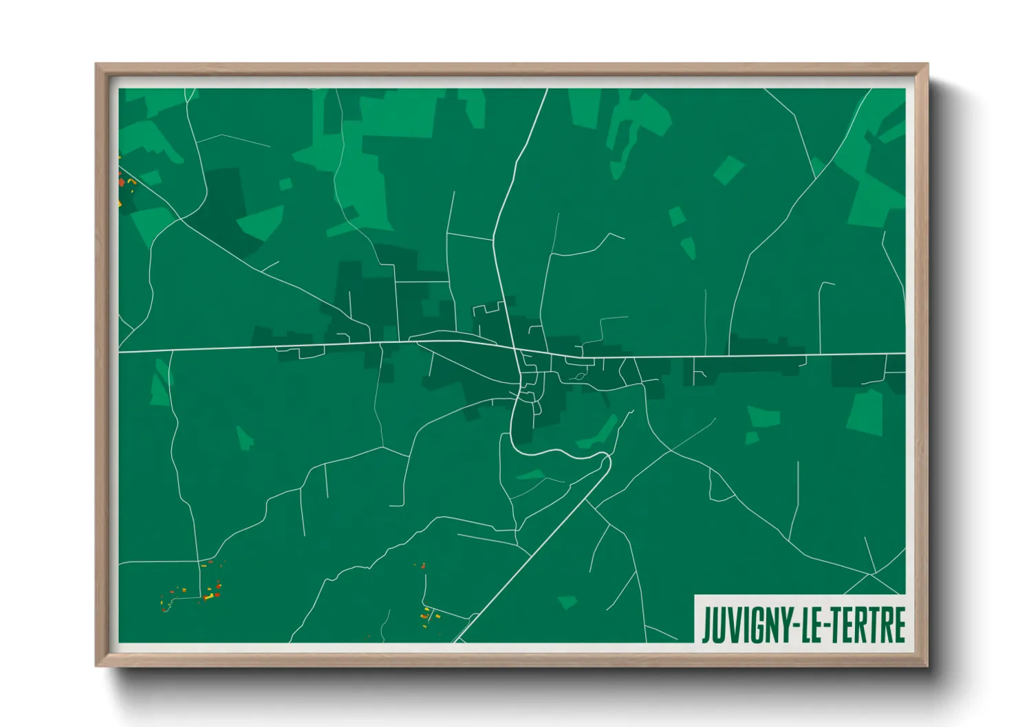 Une affiche de carte sur Juvigny-le-Tertre