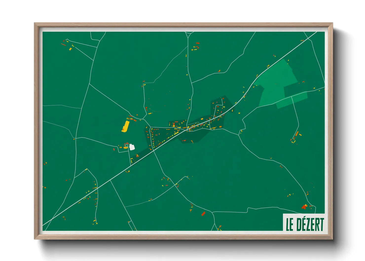 Une affiche de carte sur Le Dézert