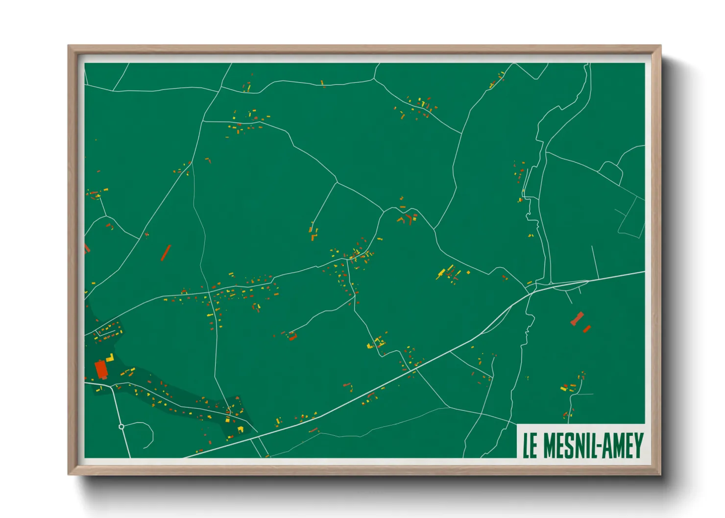 Une affiche de carte sur Le Mesnil-Amey