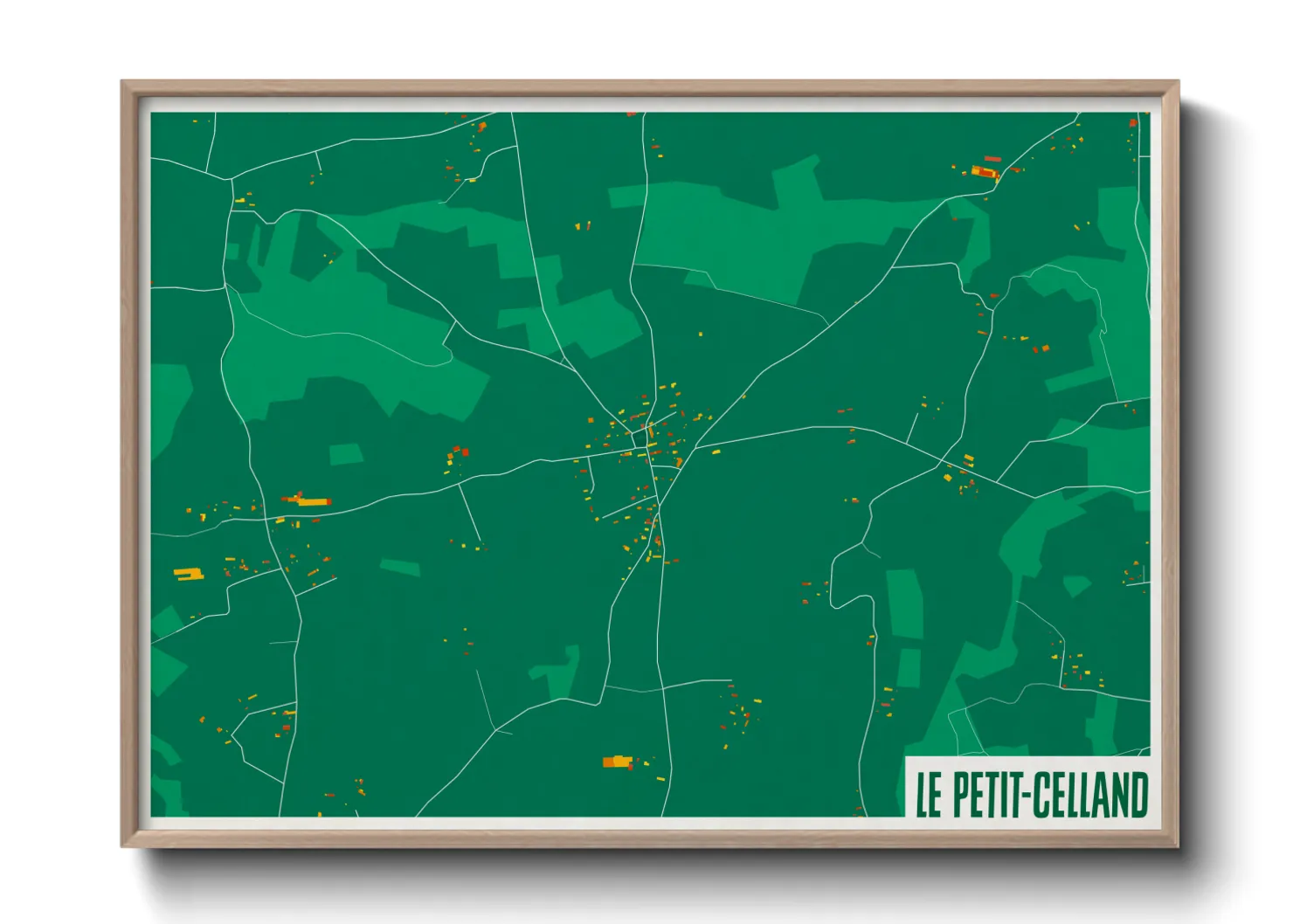 Une affiche de carte sur Le Petit-Celland