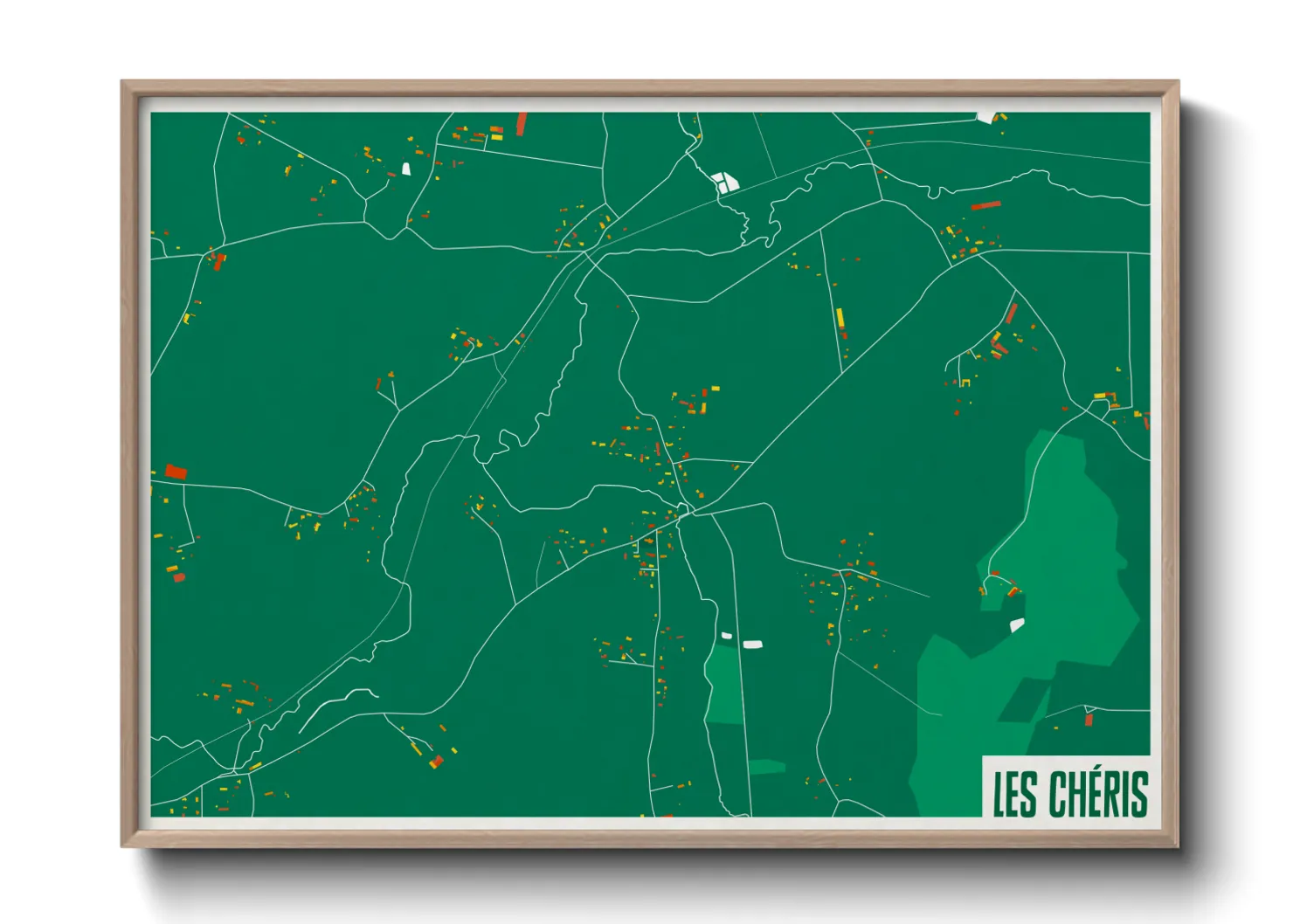 Une affiche de carte sur Les Chéris