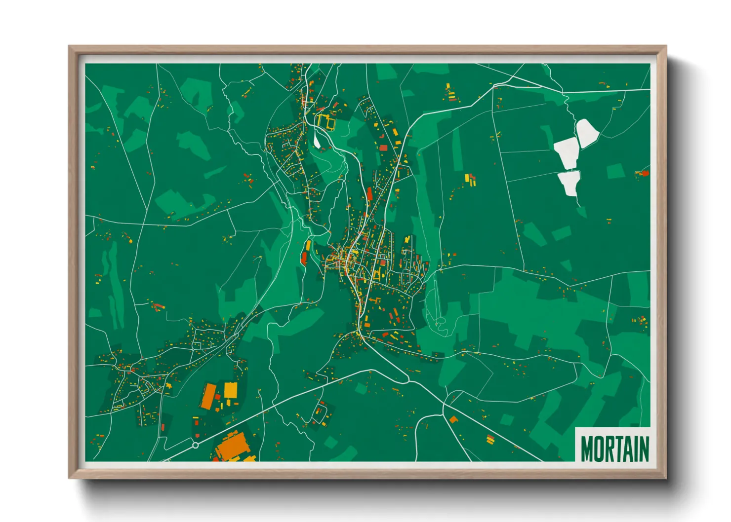 Une affiche de carte sur Mortain