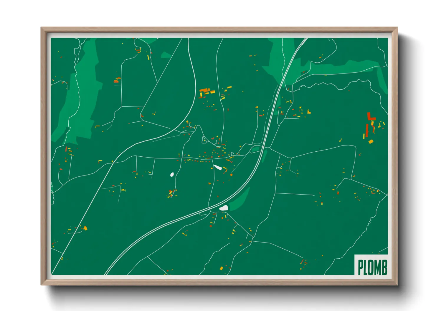 Une affiche de carte sur Plomb