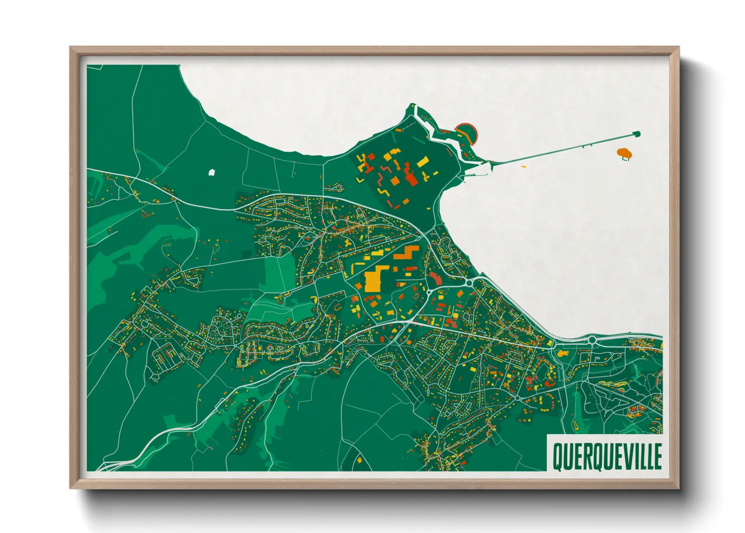 Une affiche de carte sur Querqueville