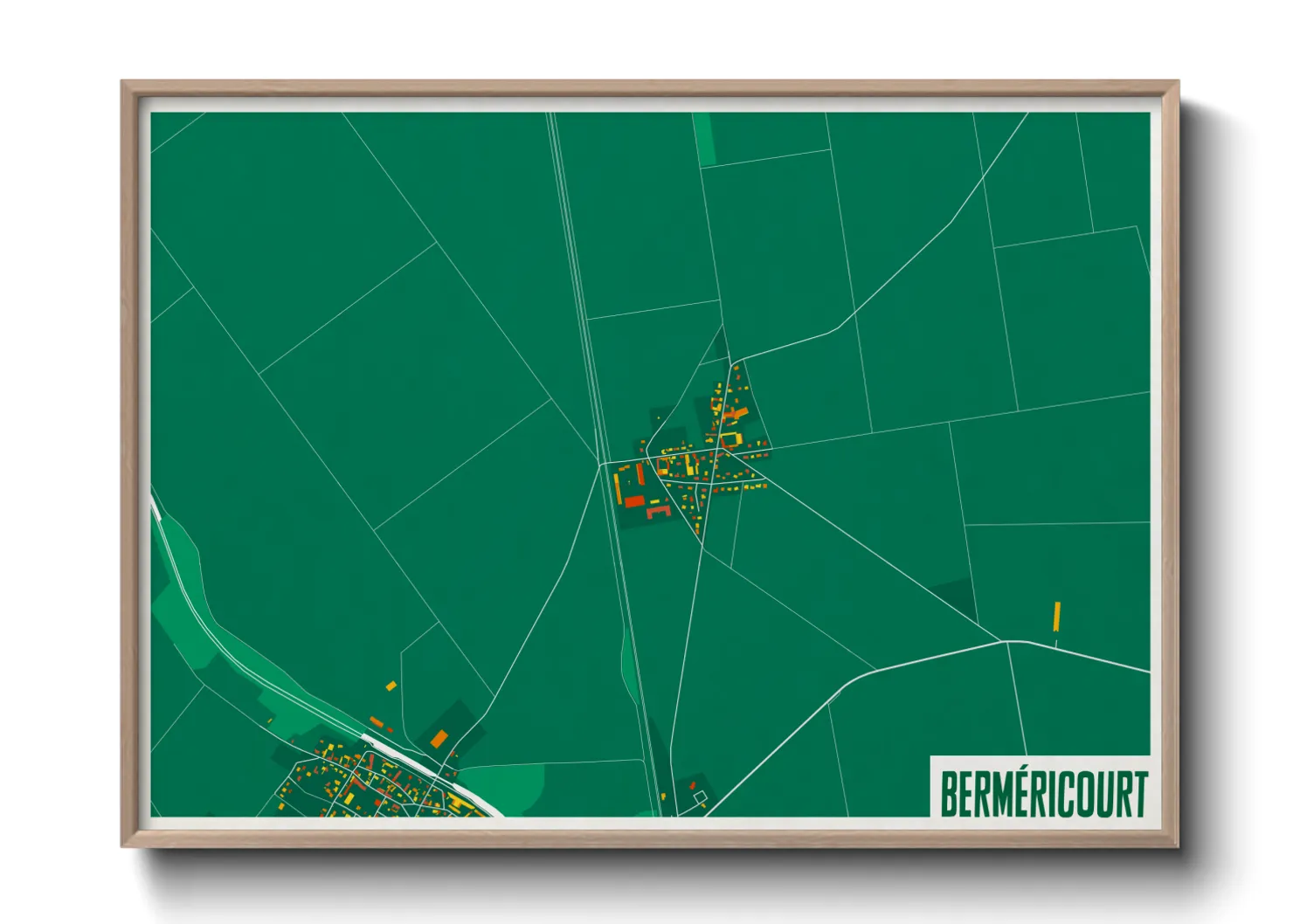 Une affiche de carte sur Berméricourt