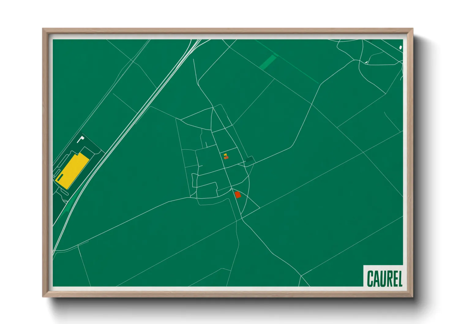 Une affiche de carte sur Caurel