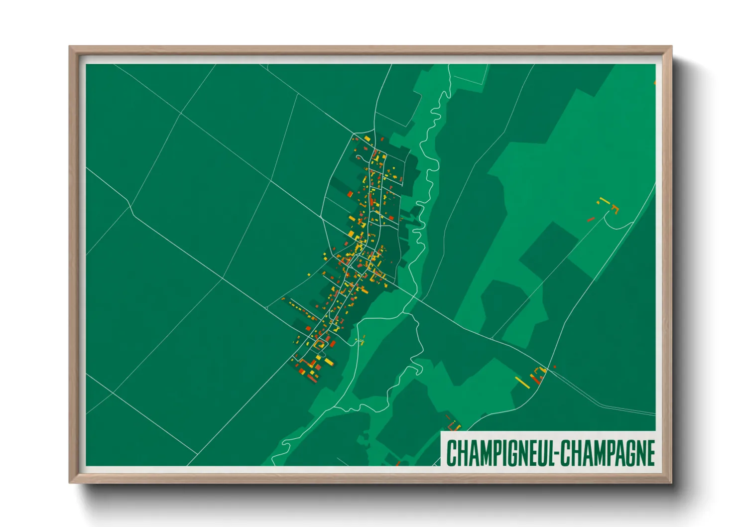 Une affiche de carte sur Champigneul-Champagne
