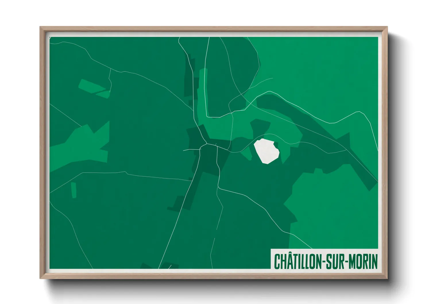 Une affiche de carte sur Châtillon-sur-Morin