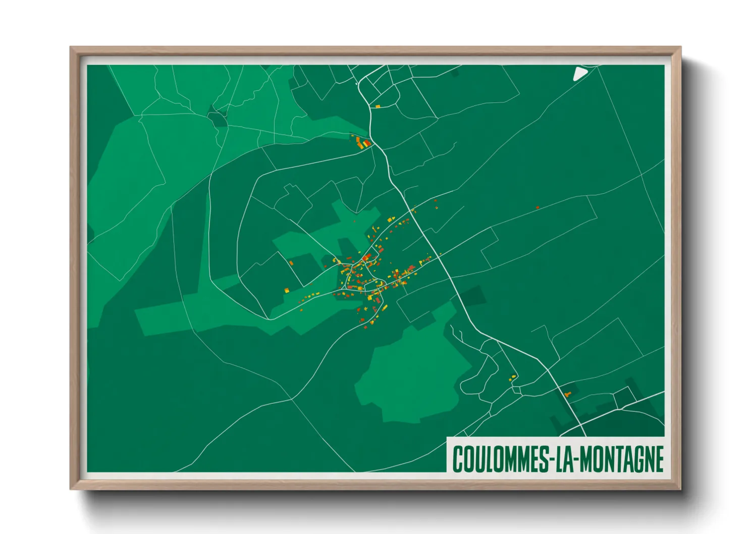 Une affiche de carte sur Coulommes-la-Montagne