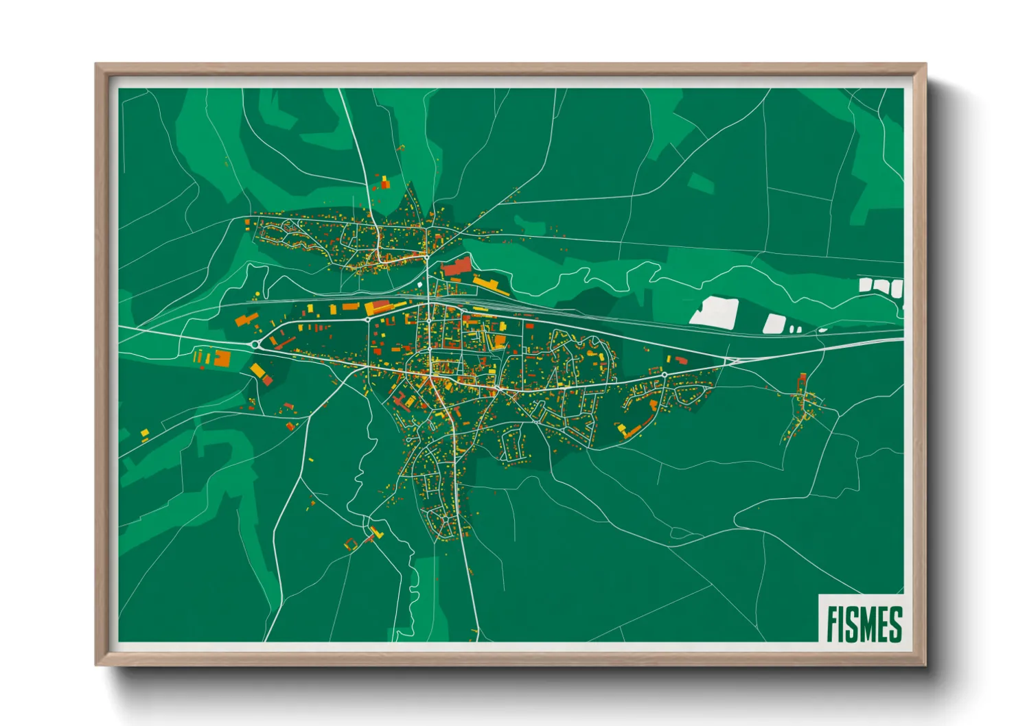 Une affiche de carte sur Fismes