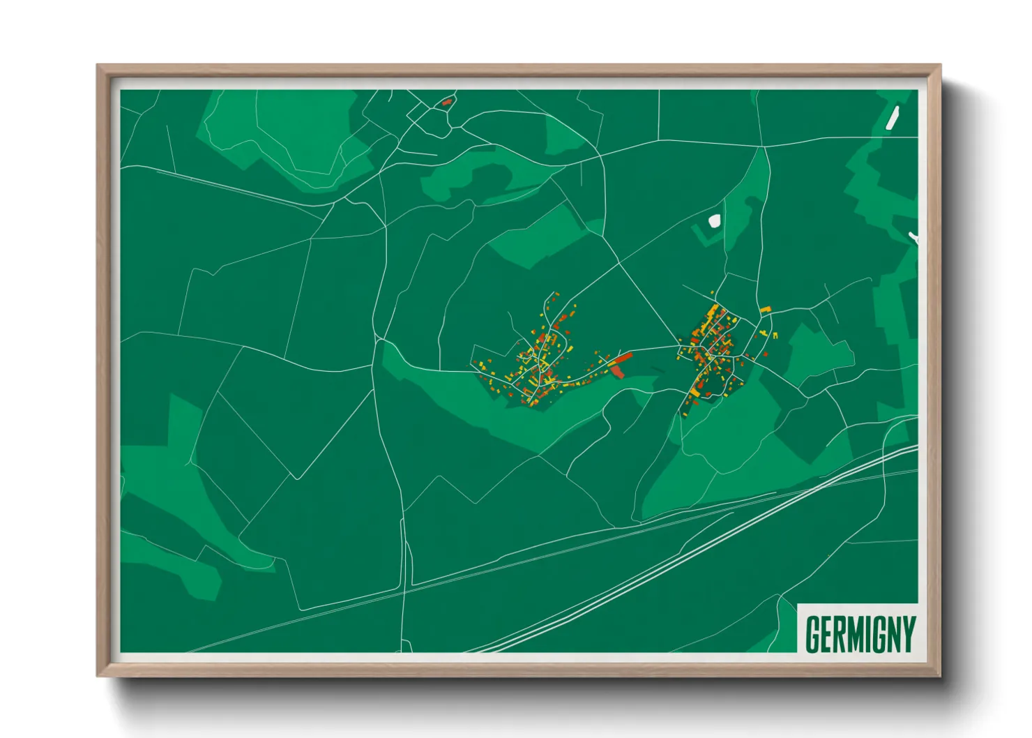 Une affiche de carte sur Germigny