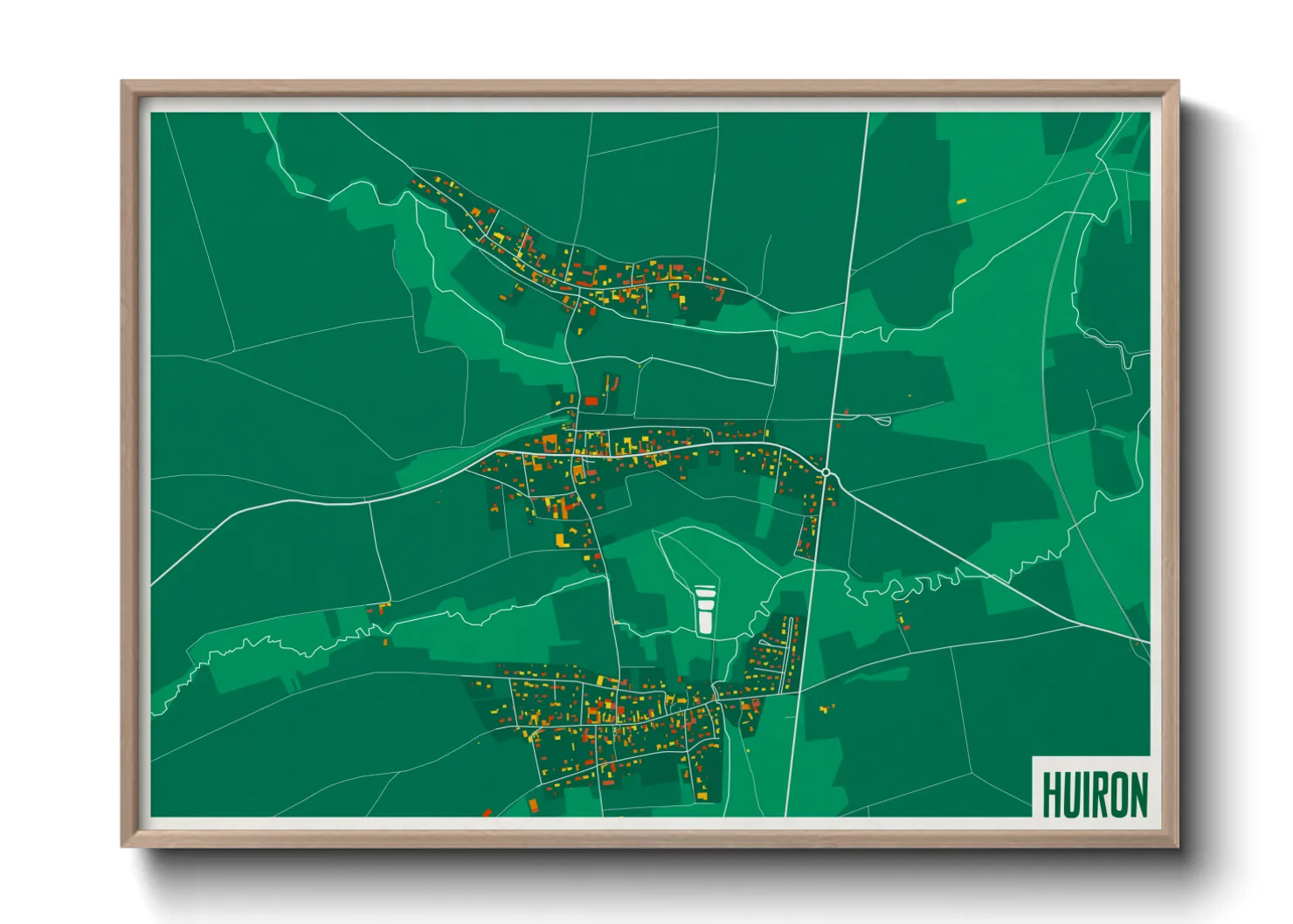 Une affiche de carte sur Huiron