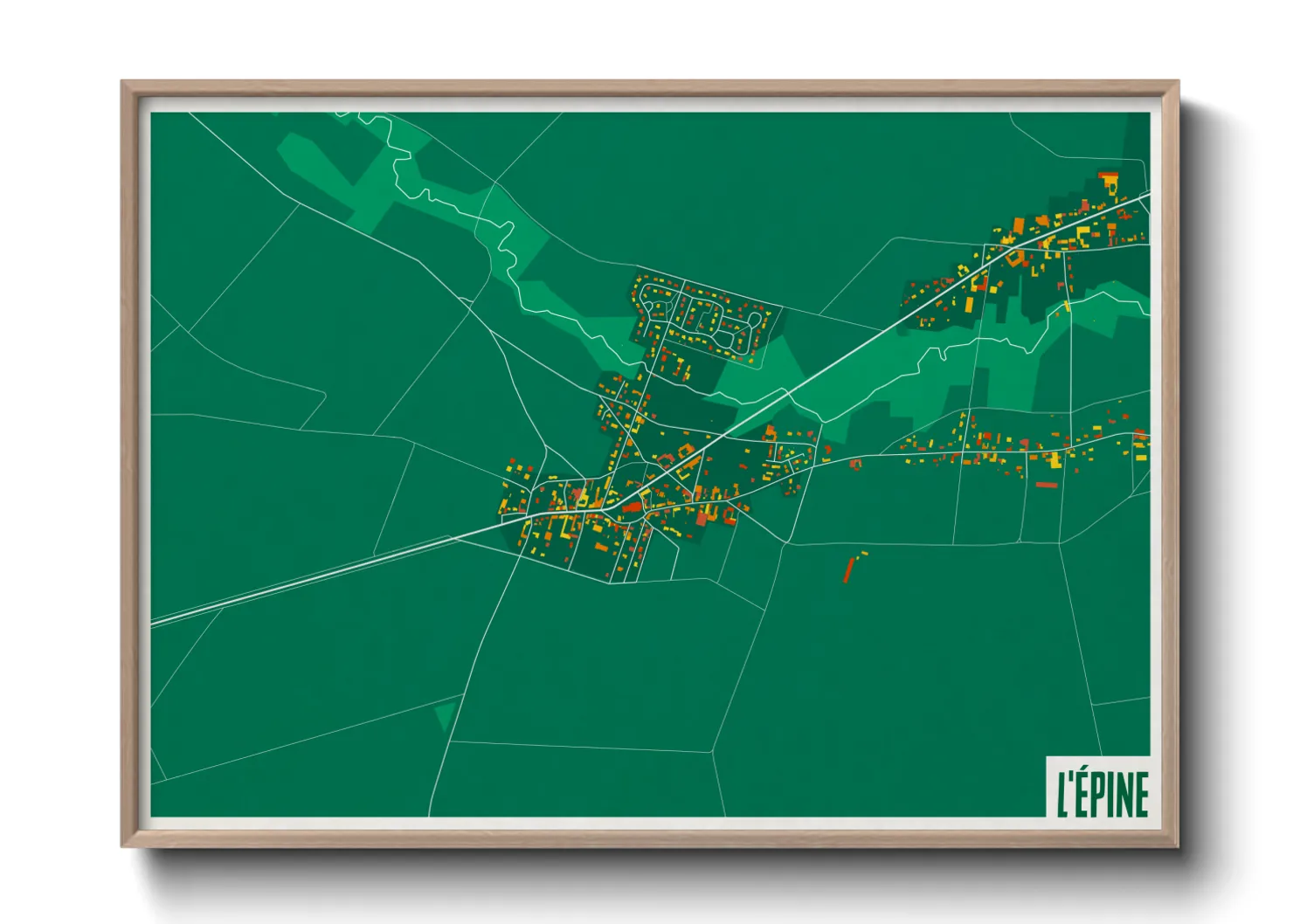 Une affiche de carte sur L'Épine