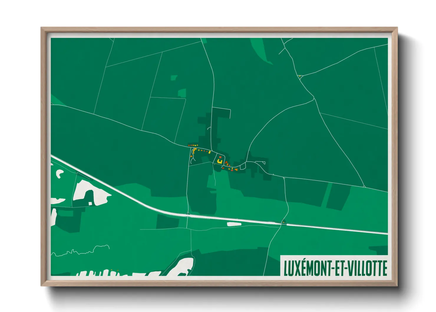 Une affiche de carte sur Luxémont-et-Villotte
