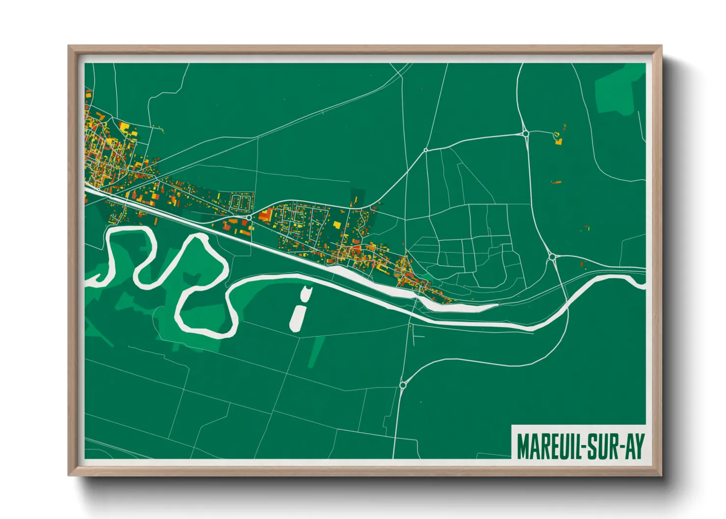 Une affiche de carte sur Mareuil-sur-Ay
