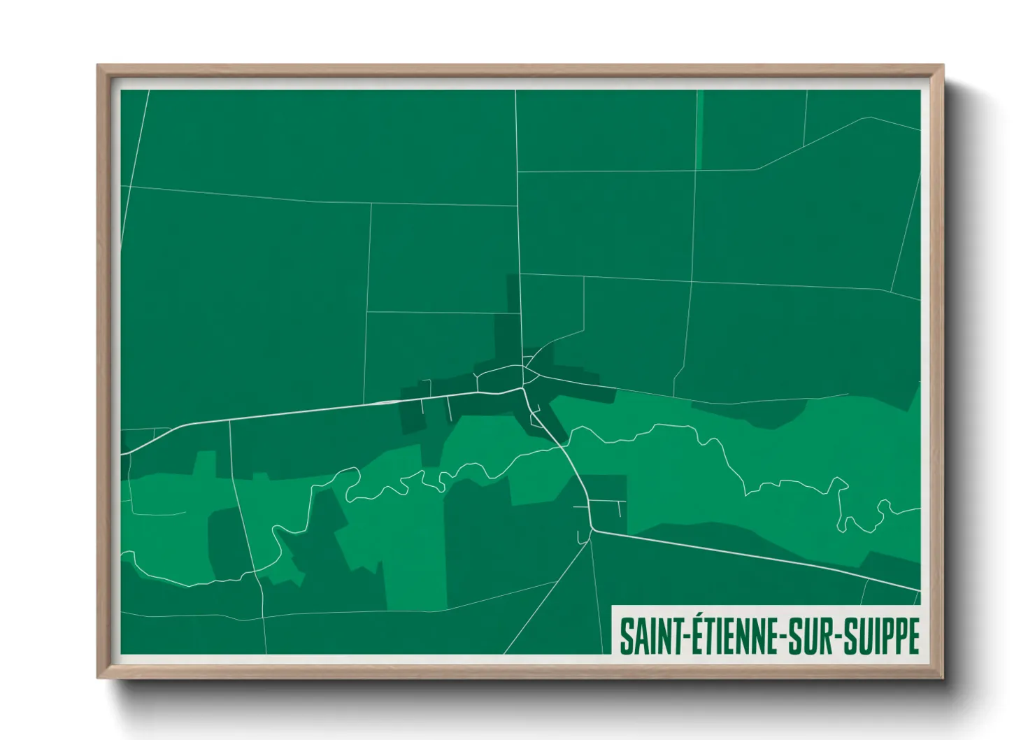 Une affiche de carte sur Saint-Étienne-sur-Suippe