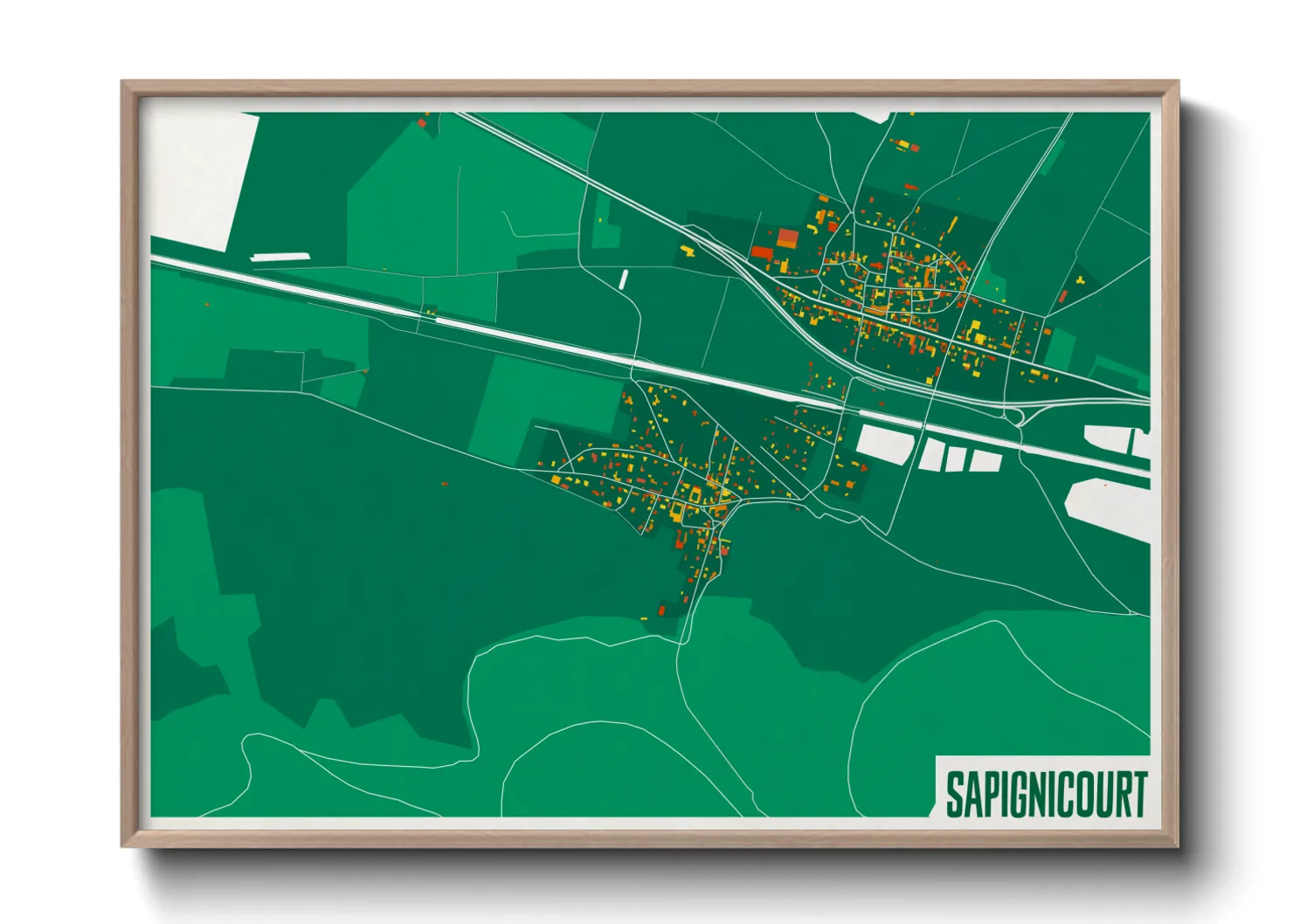 Une affiche de carte sur Sapignicourt
