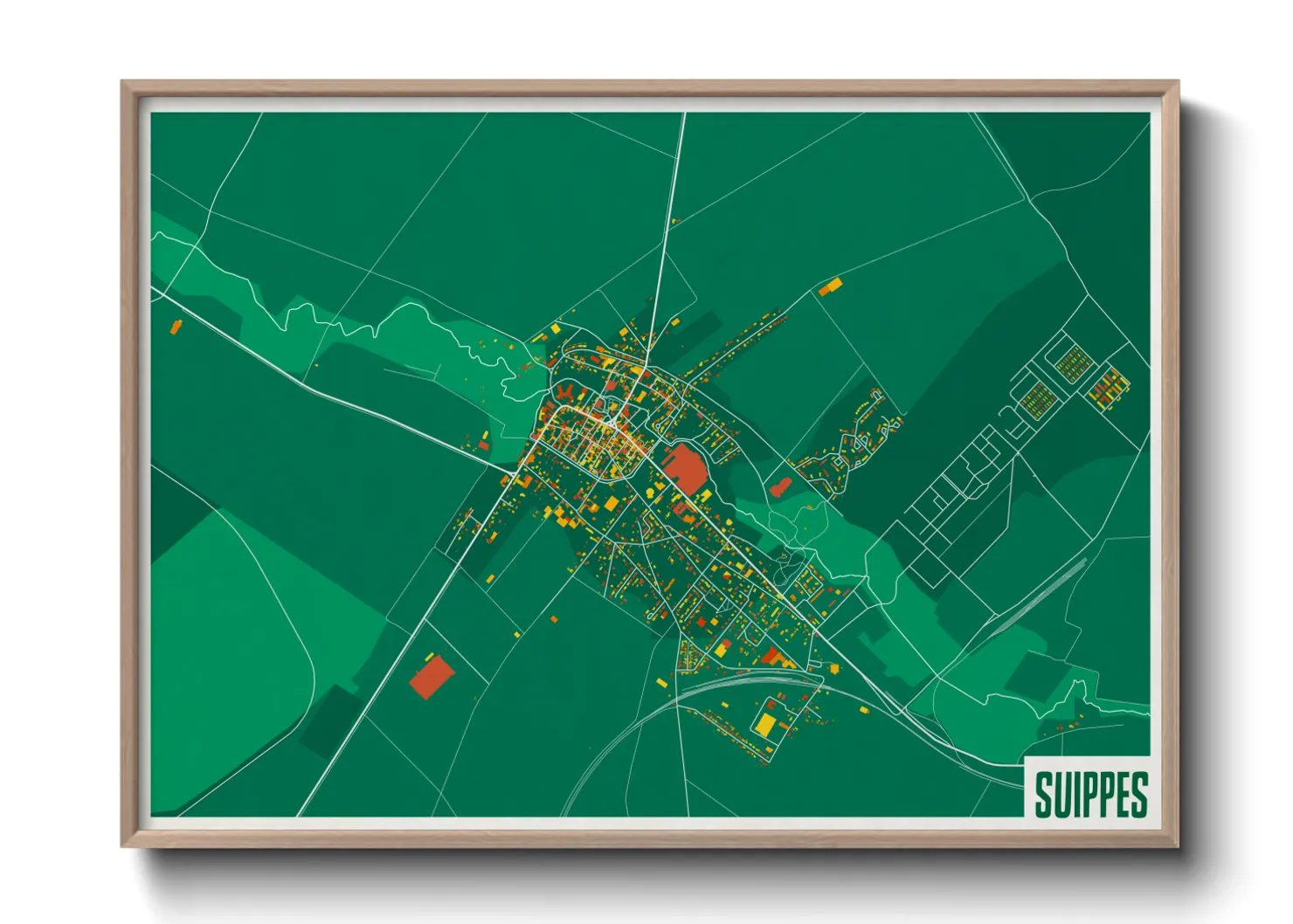 Une affiche de carte sur Suippes