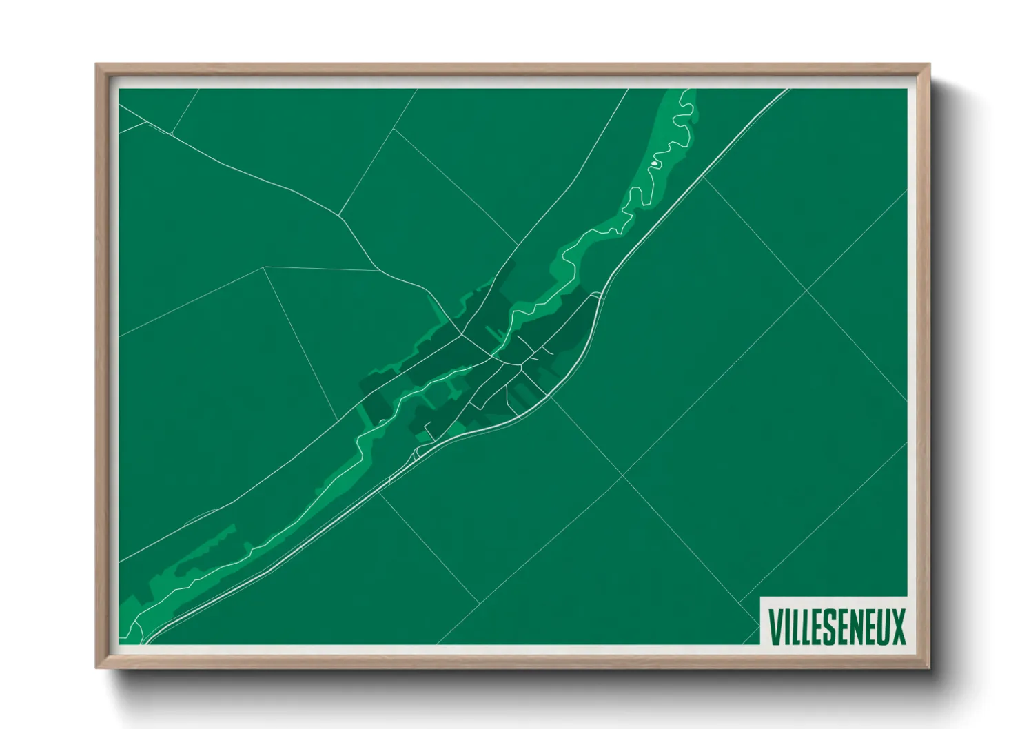 Une affiche de carte sur Villeseneux