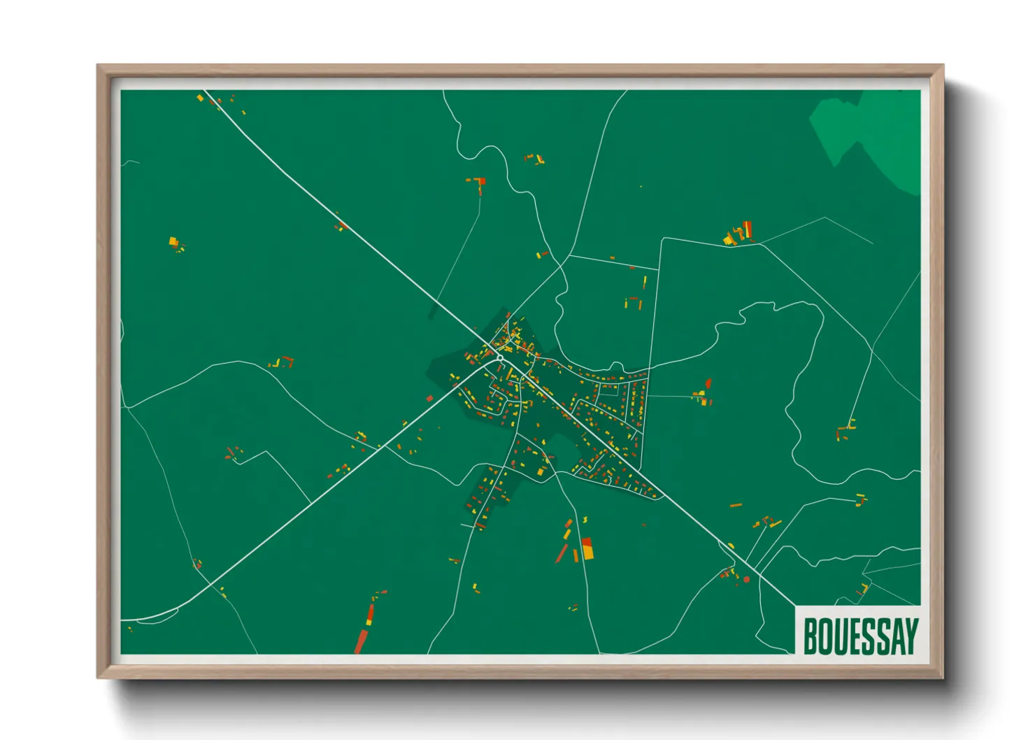 Une affiche de carte sur Bouessay