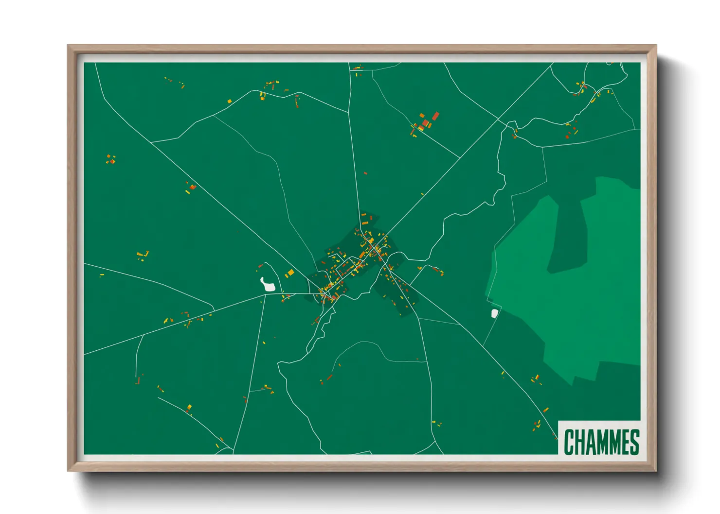 Une affiche de carte sur Chammes