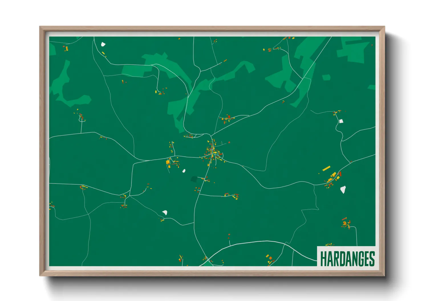 Une affiche de carte sur Hardanges