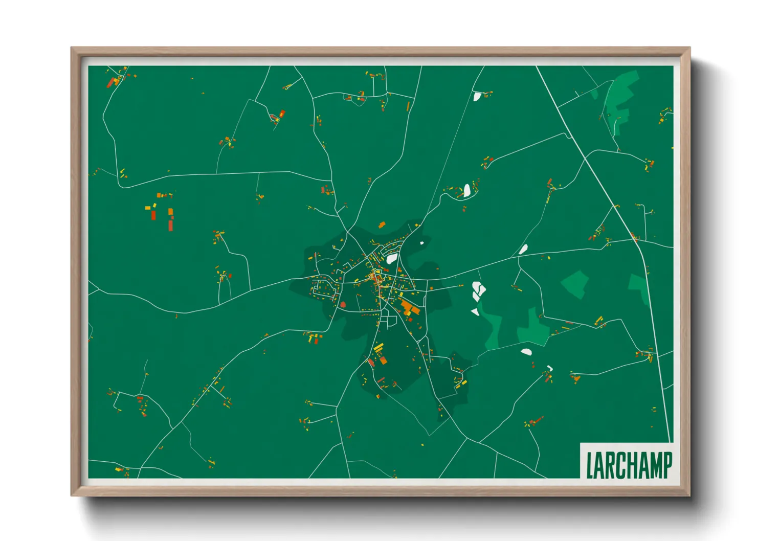 Une affiche de carte sur Larchamp