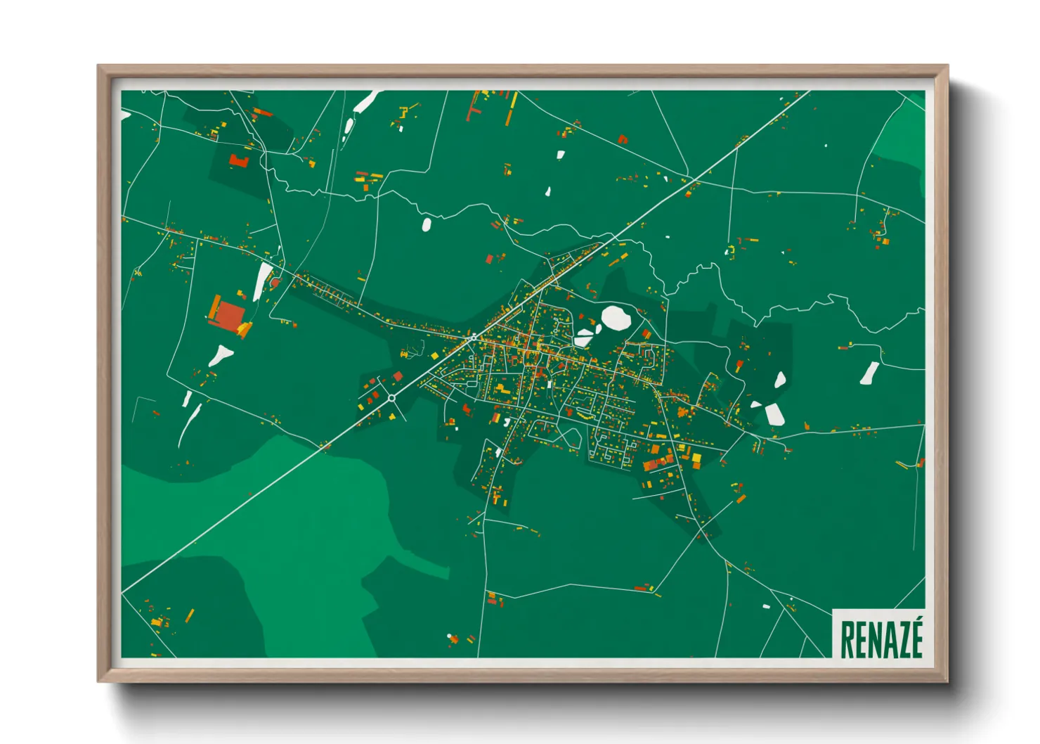 Une affiche de carte sur Renazé