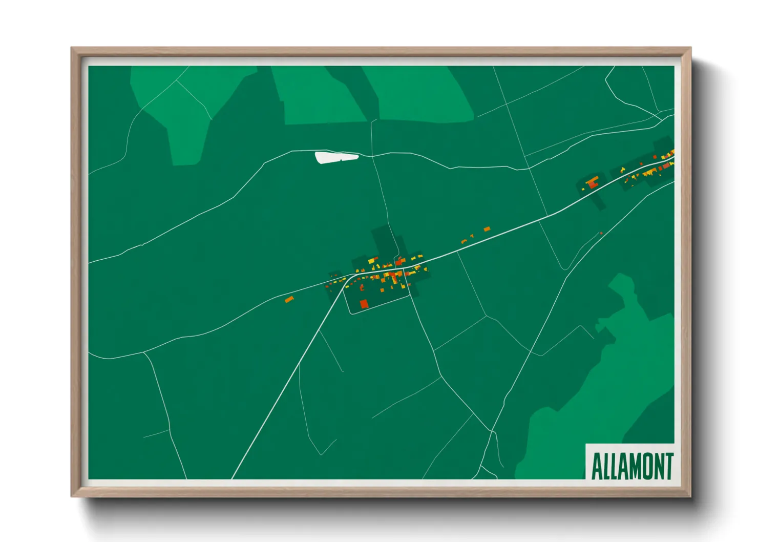 Une affiche de carte sur Allamont
