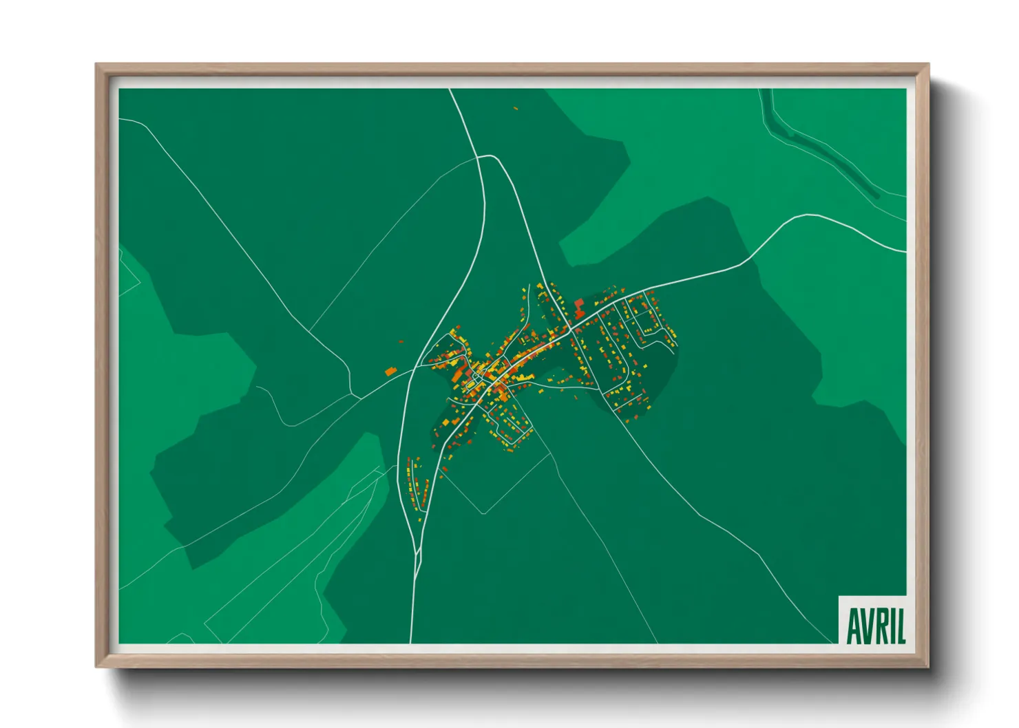 Une affiche de carte sur Avril