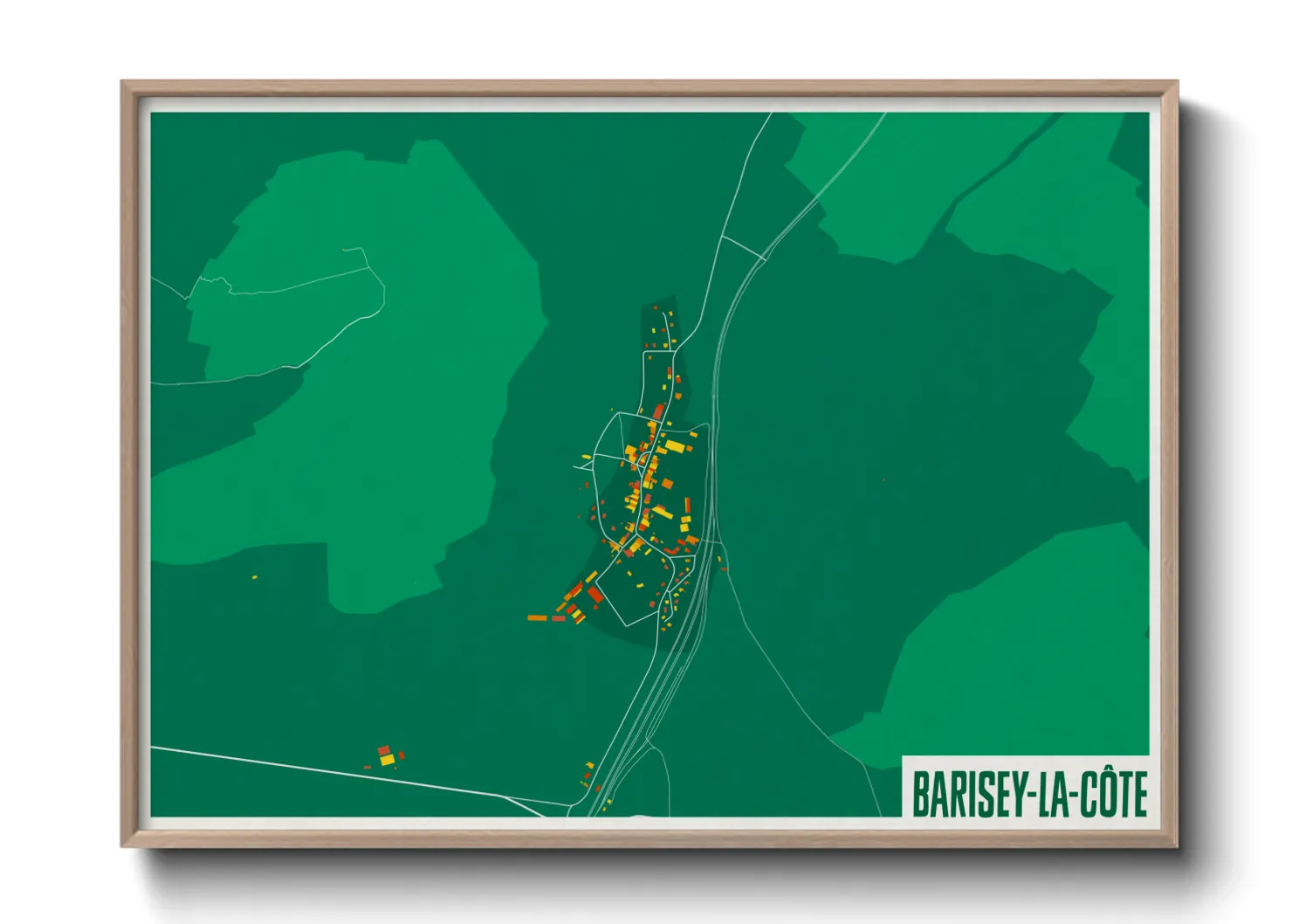 Une affiche de carte sur Barisey-la-Côte