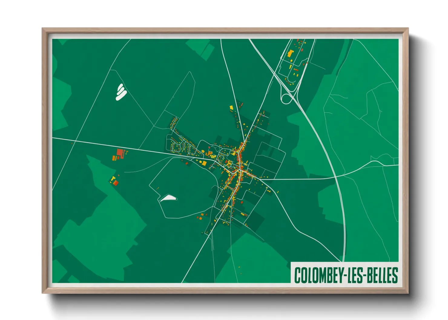 Une affiche de carte sur Colombey-les-Belles