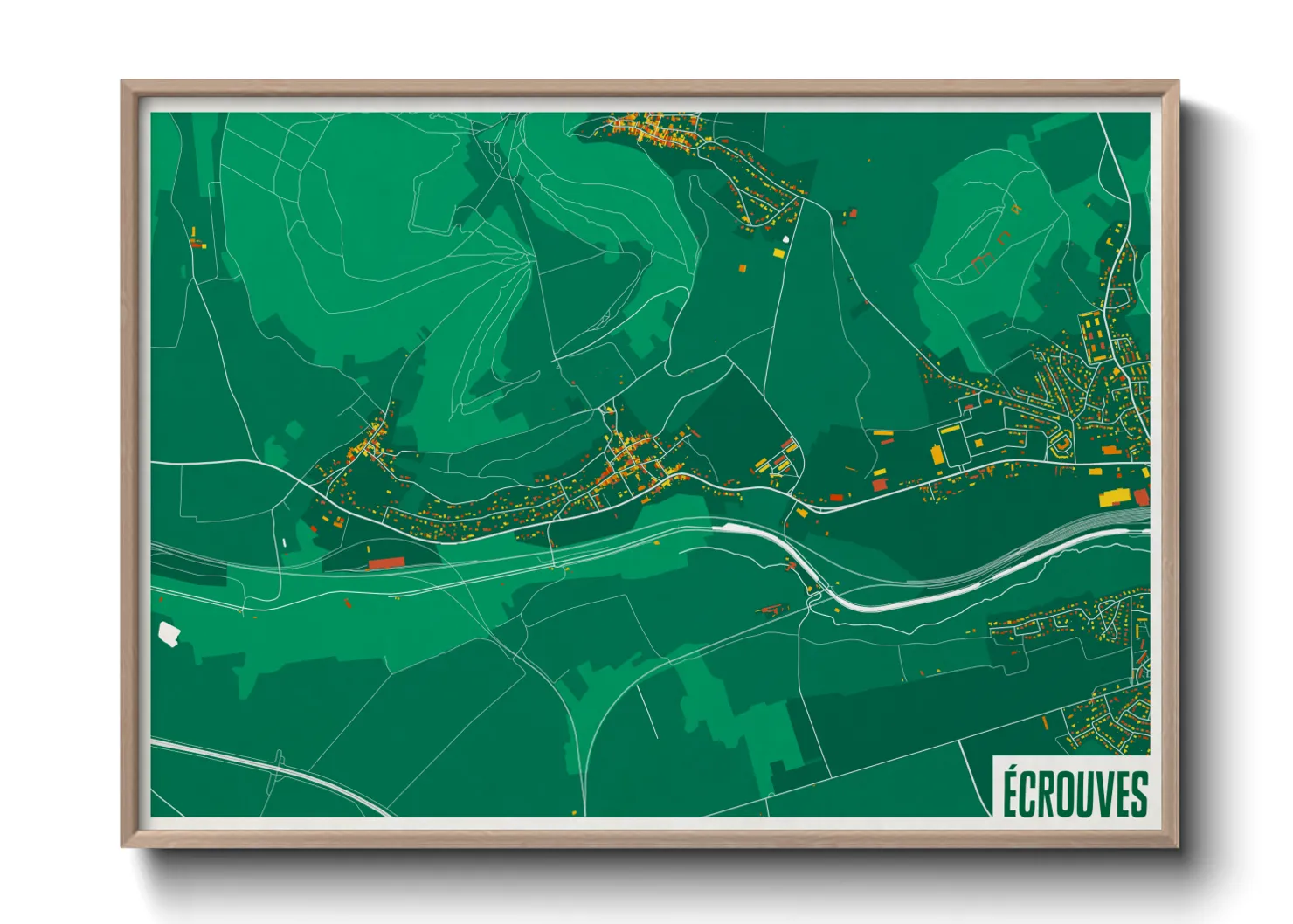 Une affiche de carte sur Écrouves