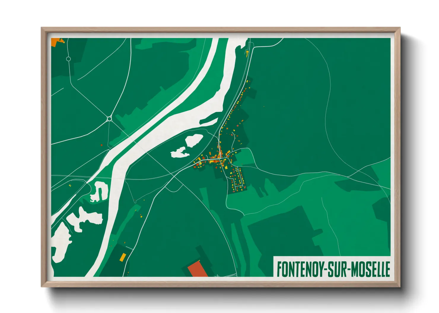Une affiche de carte sur Fontenoy-sur-Moselle