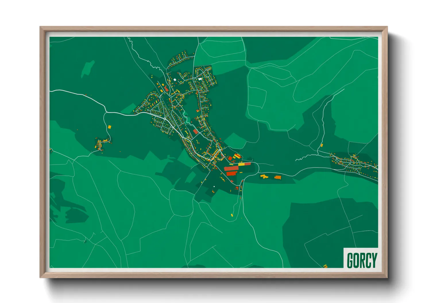 Une affiche de carte sur Gorcy