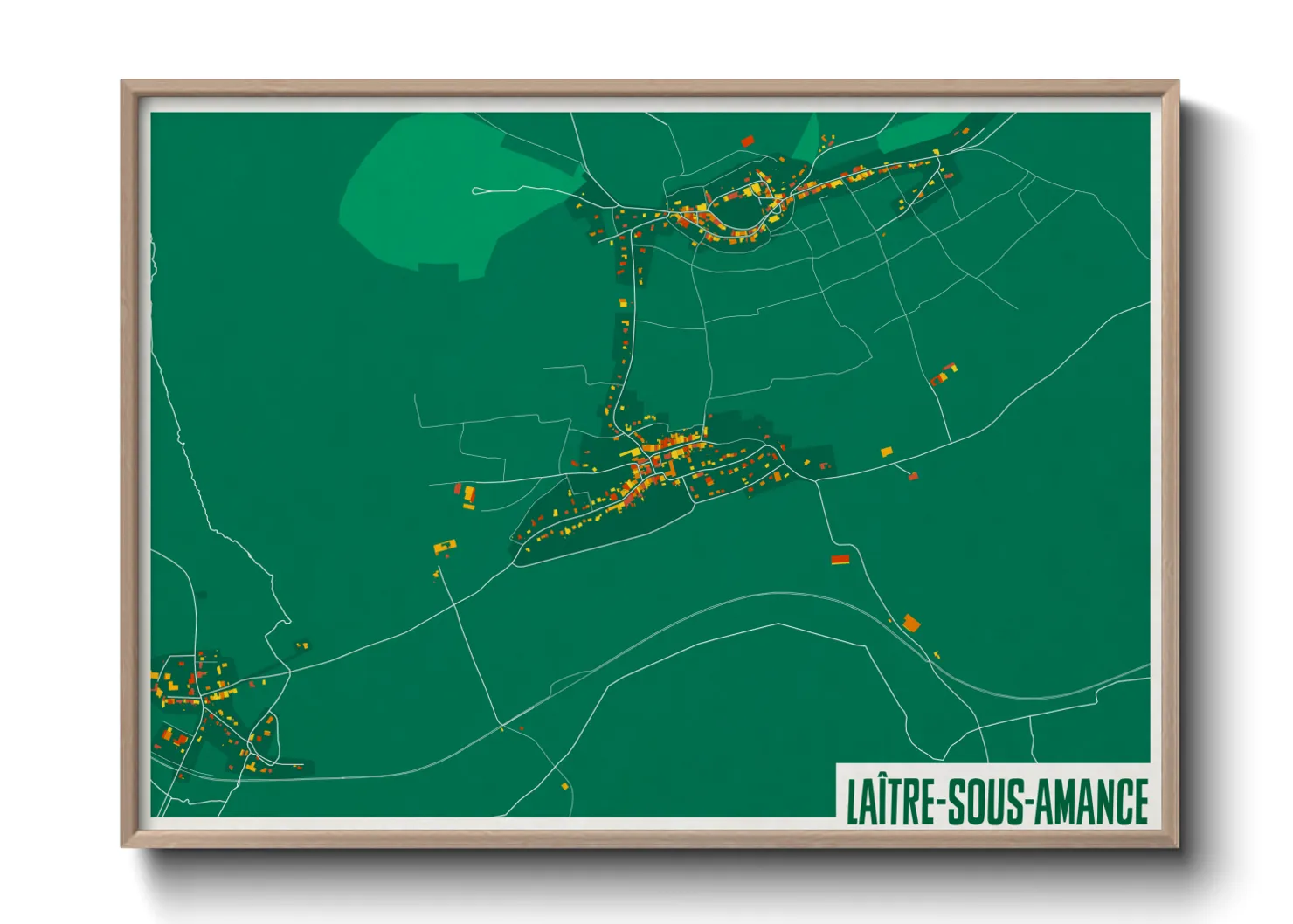 Une affiche de carte sur Laître-sous-Amance