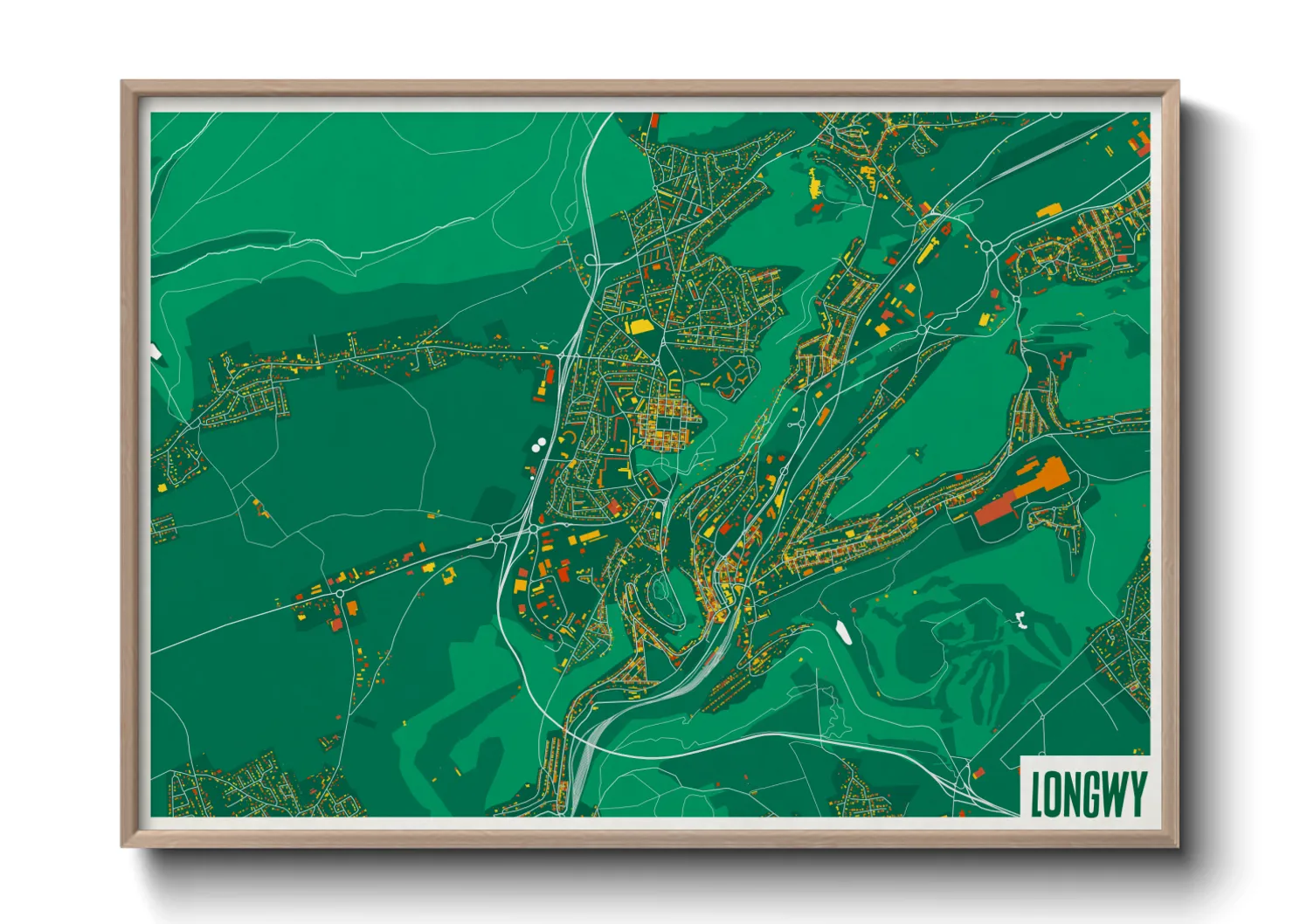 Une affiche de carte sur Longwy