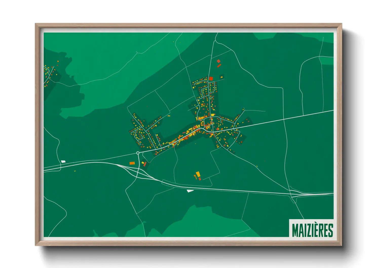 Une affiche de carte sur Maizières