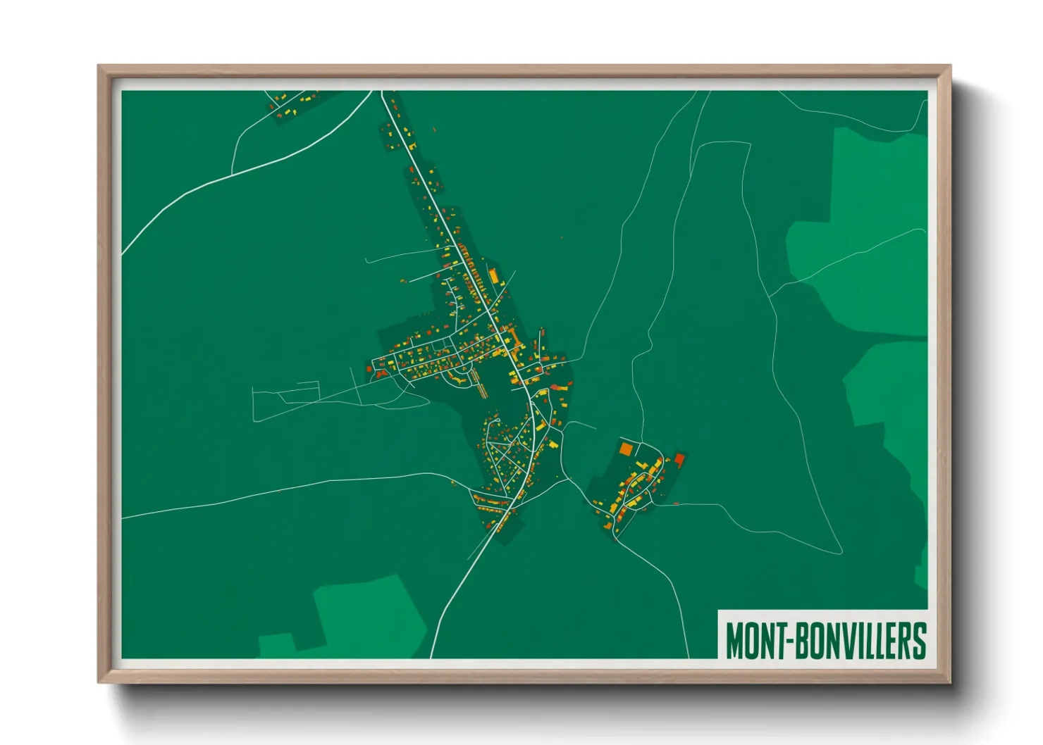 Une affiche de carte sur Mont-Bonvillers